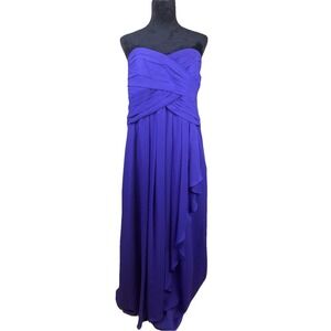 DAVID's BRIDAL Elegant Purple Strapless Bridesmaids Formal Prom Dress Size 16